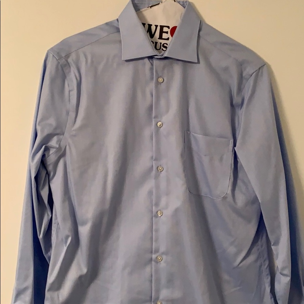 Ike Behar Blue button down shirt